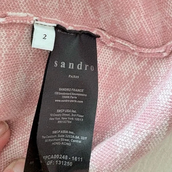 Sandro Pink Houndstooth Cardigan - Picture 8 of 8